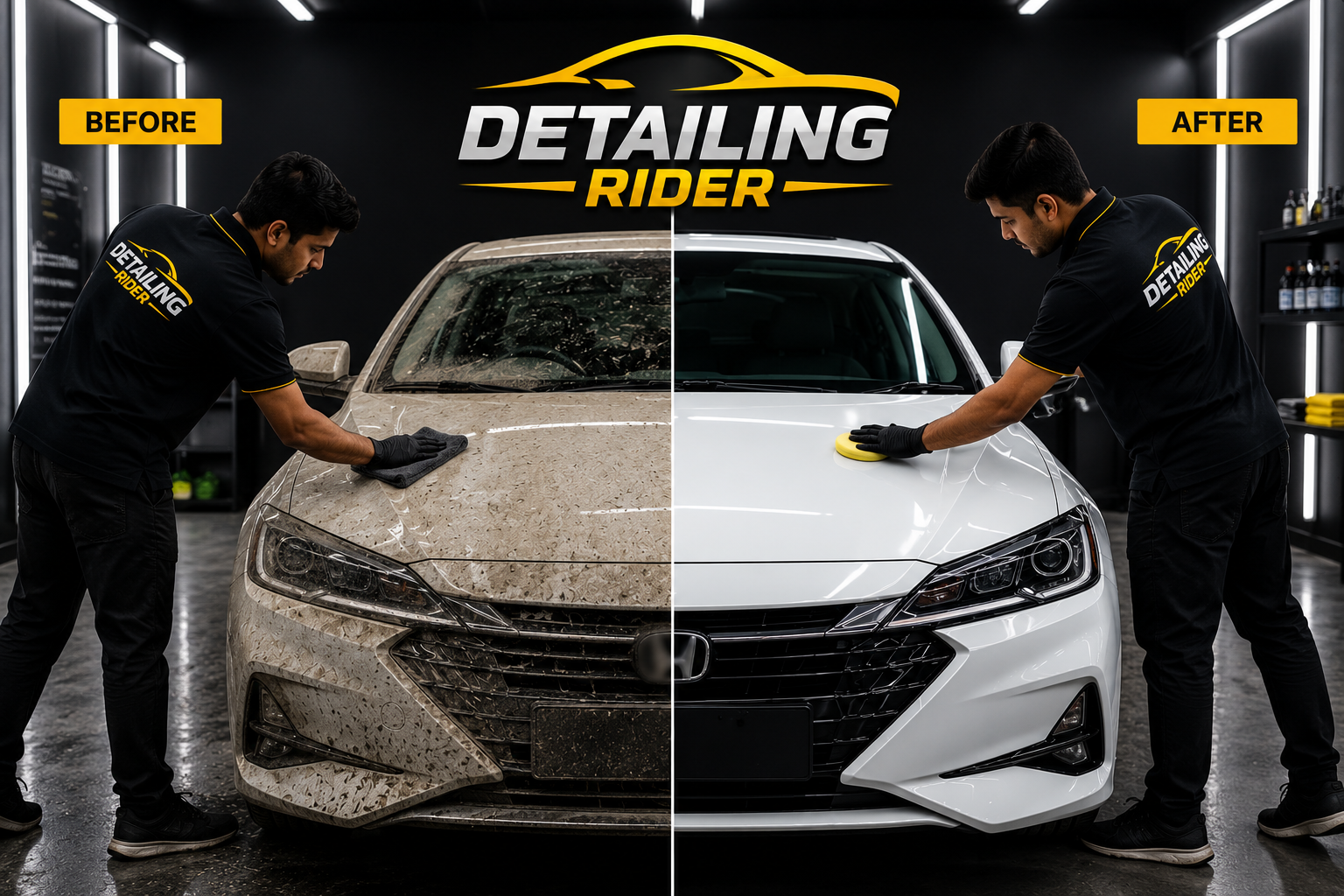 9H Ceramic Coating Sedan Before After